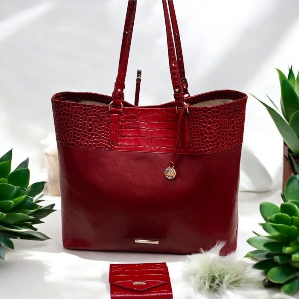 ❤️▪️BRAHMIN▪️ Tansey Chili Laurence Tote - Genuine Leather Wallet Set Bundle